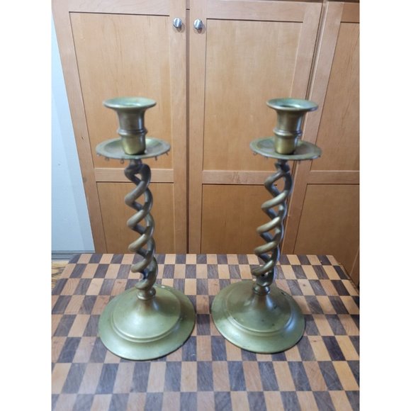 unknown Other - English Brass 1910 Era Candlesticks